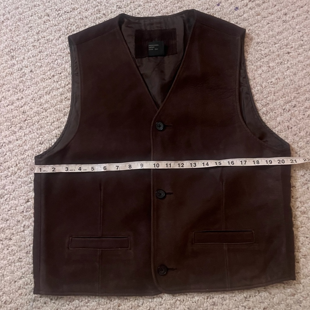 Vintage GAP Dark Brown Leather Vest - Picture 4 of 6